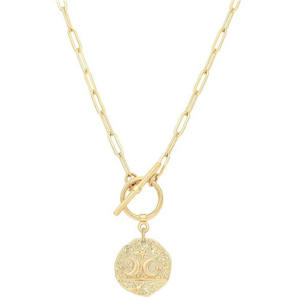 18K Gold Moon Star Lion Evil Eye Love Heart Pendant Necklace Chian Choker